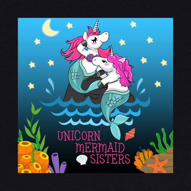 Unicorn Mermaid Sister Costume Gift by Ohooha